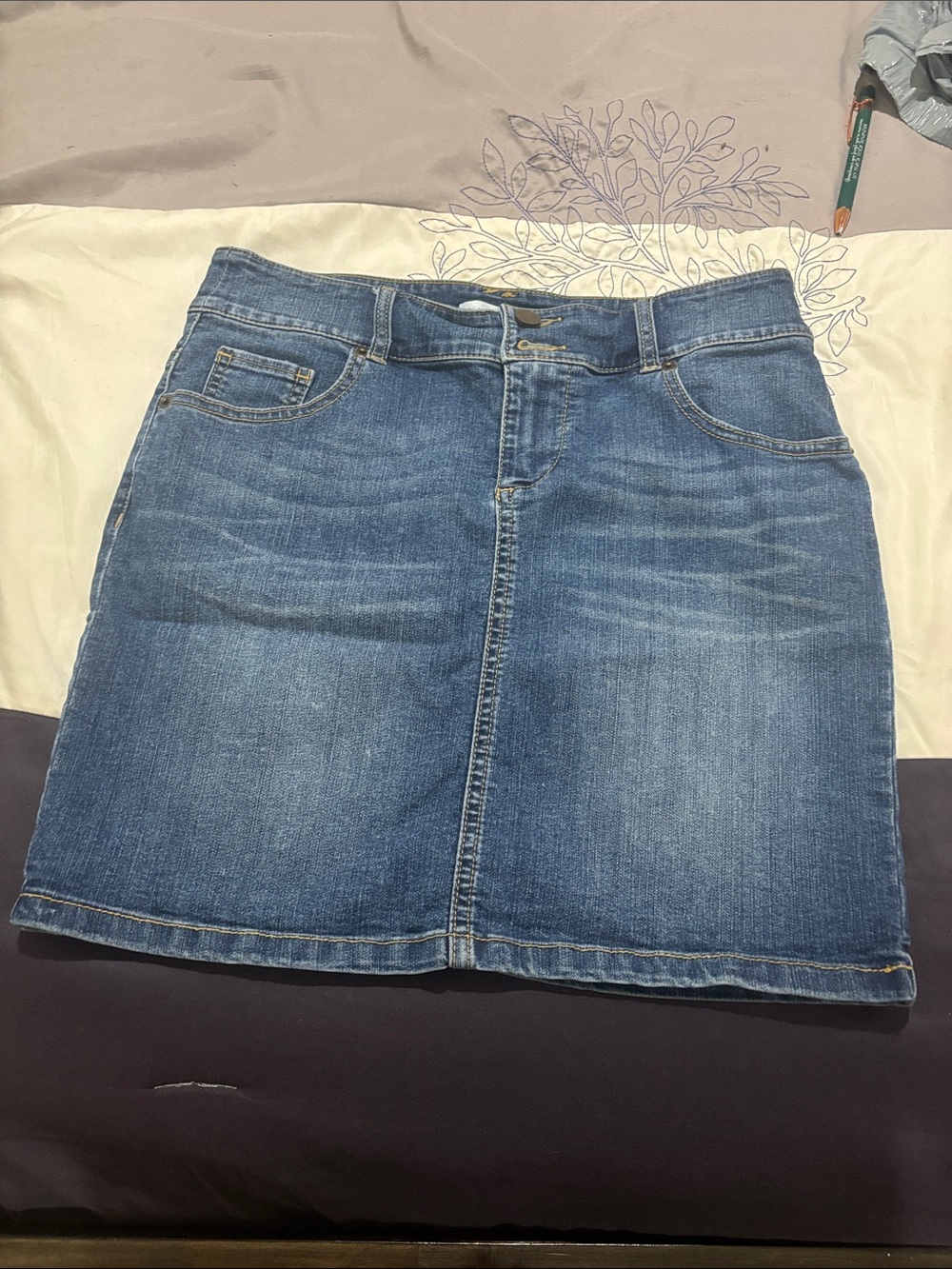 New York & Company Blue Denim Mini Skirt